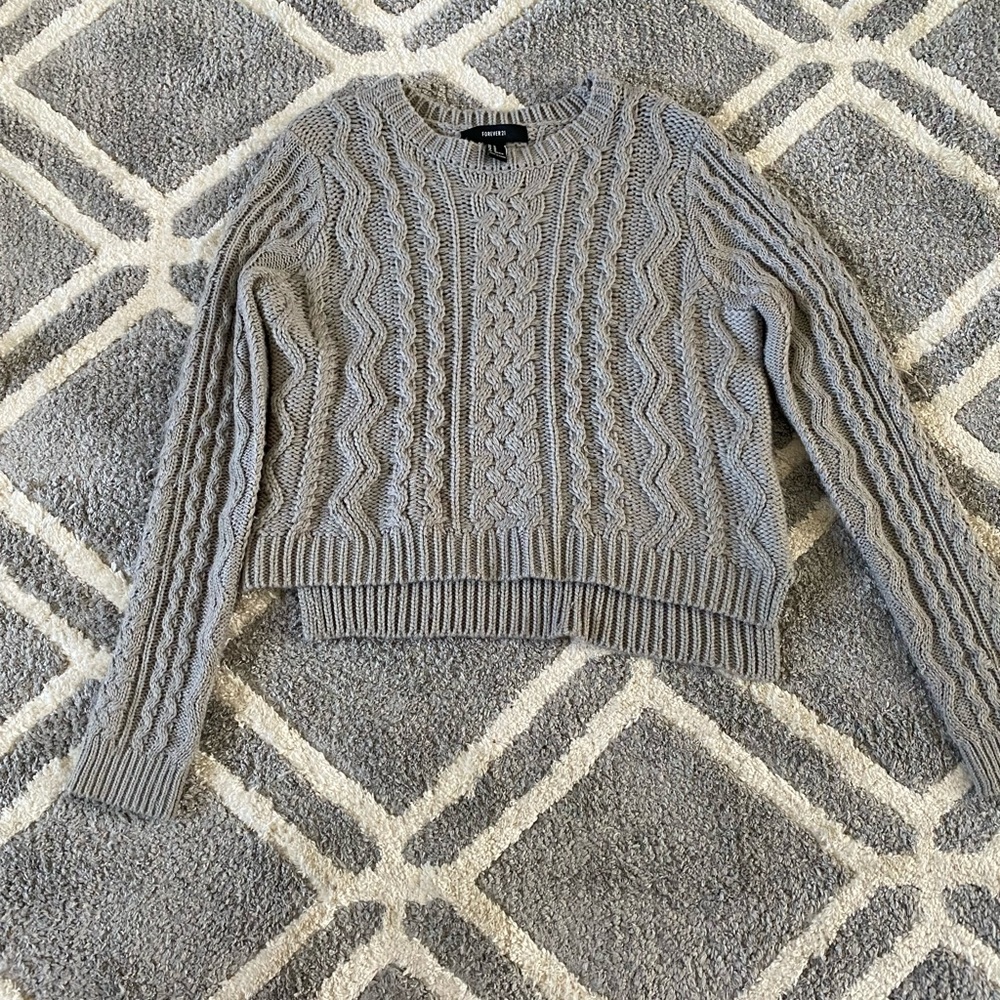 Thick gray sweater